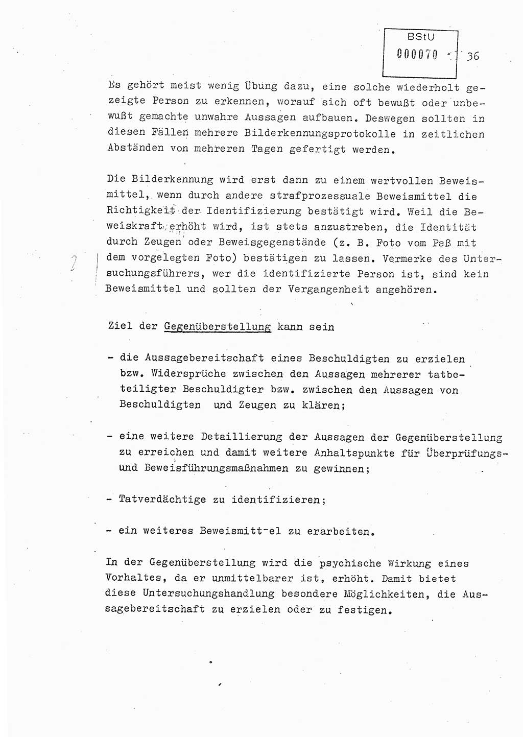 Lektion Ministerium für Staatssicherheit (MfS) [Deutsche Demokratische Republik (DDR)], Hauptabteilung (HA) Ⅸ, Berlin 1979, Seite 36 (Lekt. Bew.-Fü. EV MfS DDR HA Ⅸ 1979, S. 36)