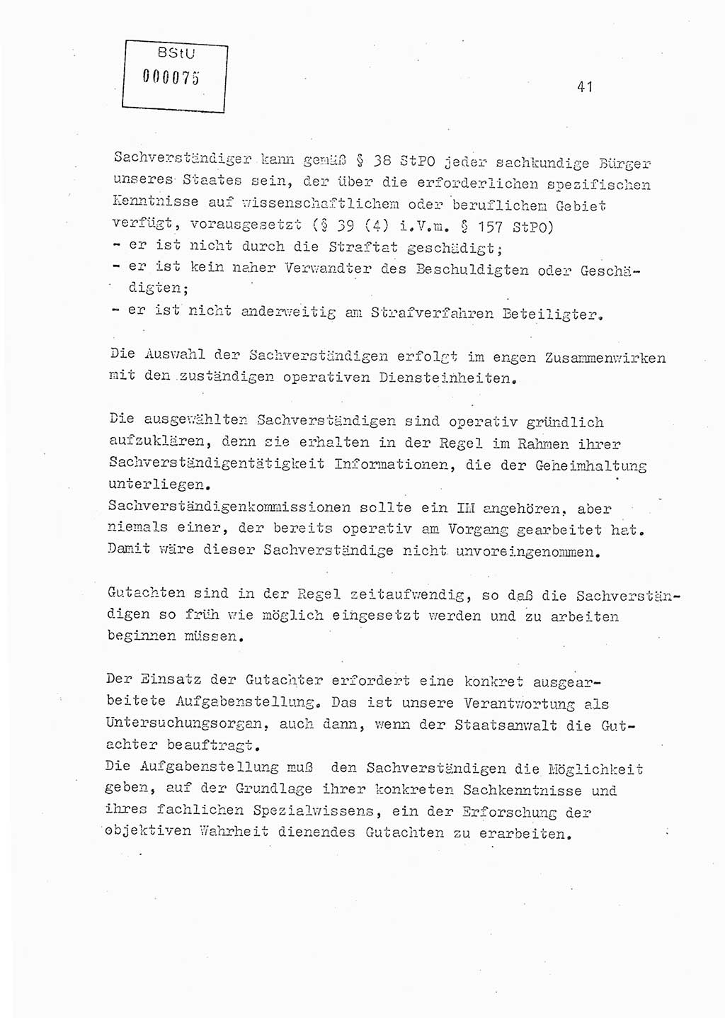 Lektion Ministerium für Staatssicherheit (MfS) [Deutsche Demokratische Republik (DDR)], Hauptabteilung (HA) Ⅸ, Berlin 1979, Seite 41 (Lekt. Bew.-Fü. EV MfS DDR HA Ⅸ 1979, S. 41)