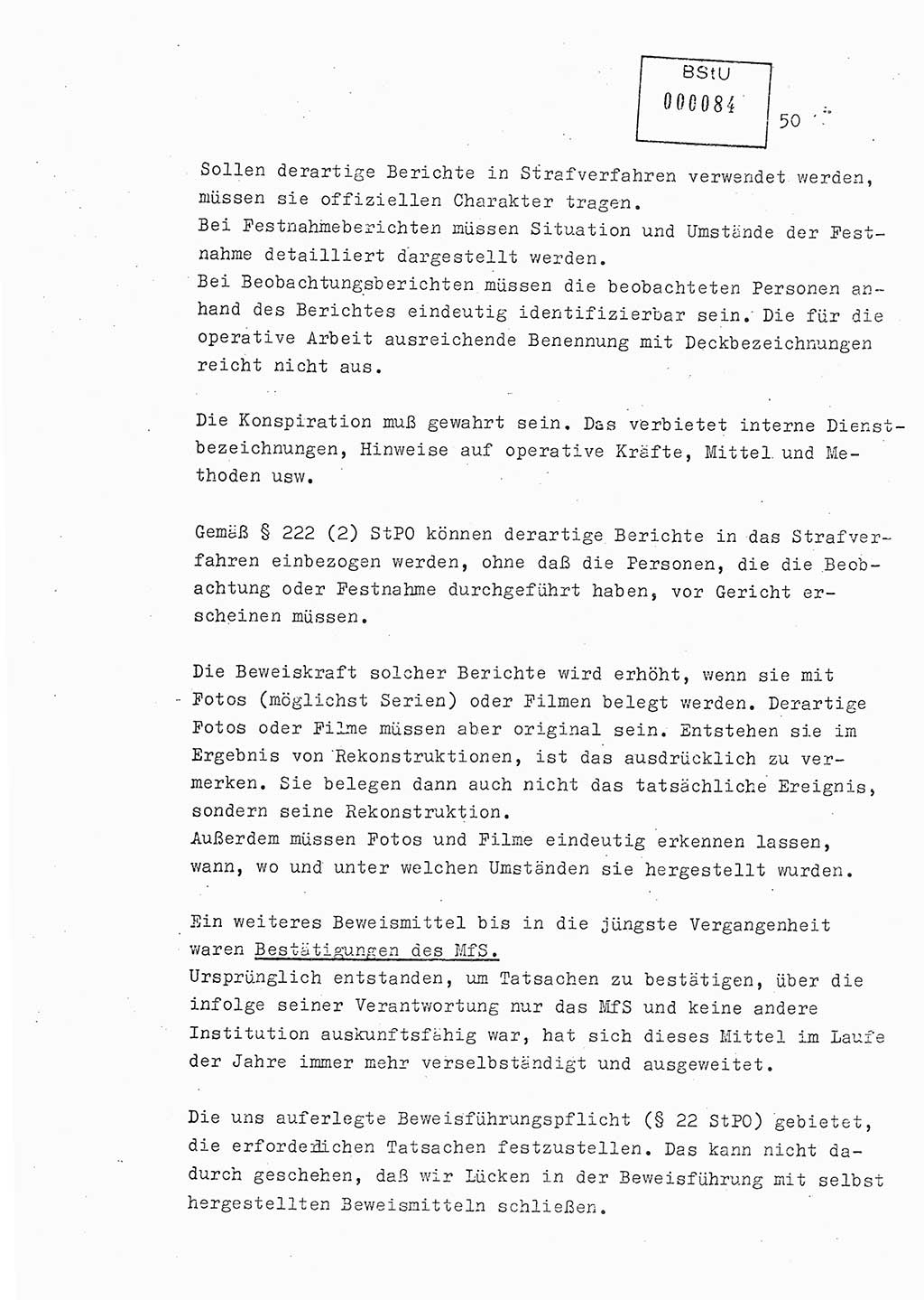 Lektion Ministerium für Staatssicherheit (MfS) [Deutsche Demokratische Republik (DDR)], Hauptabteilung (HA) Ⅸ, Berlin 1979, Seite 50 (Lekt. Bew.-Fü. EV MfS DDR HA Ⅸ 1979, S. 50)