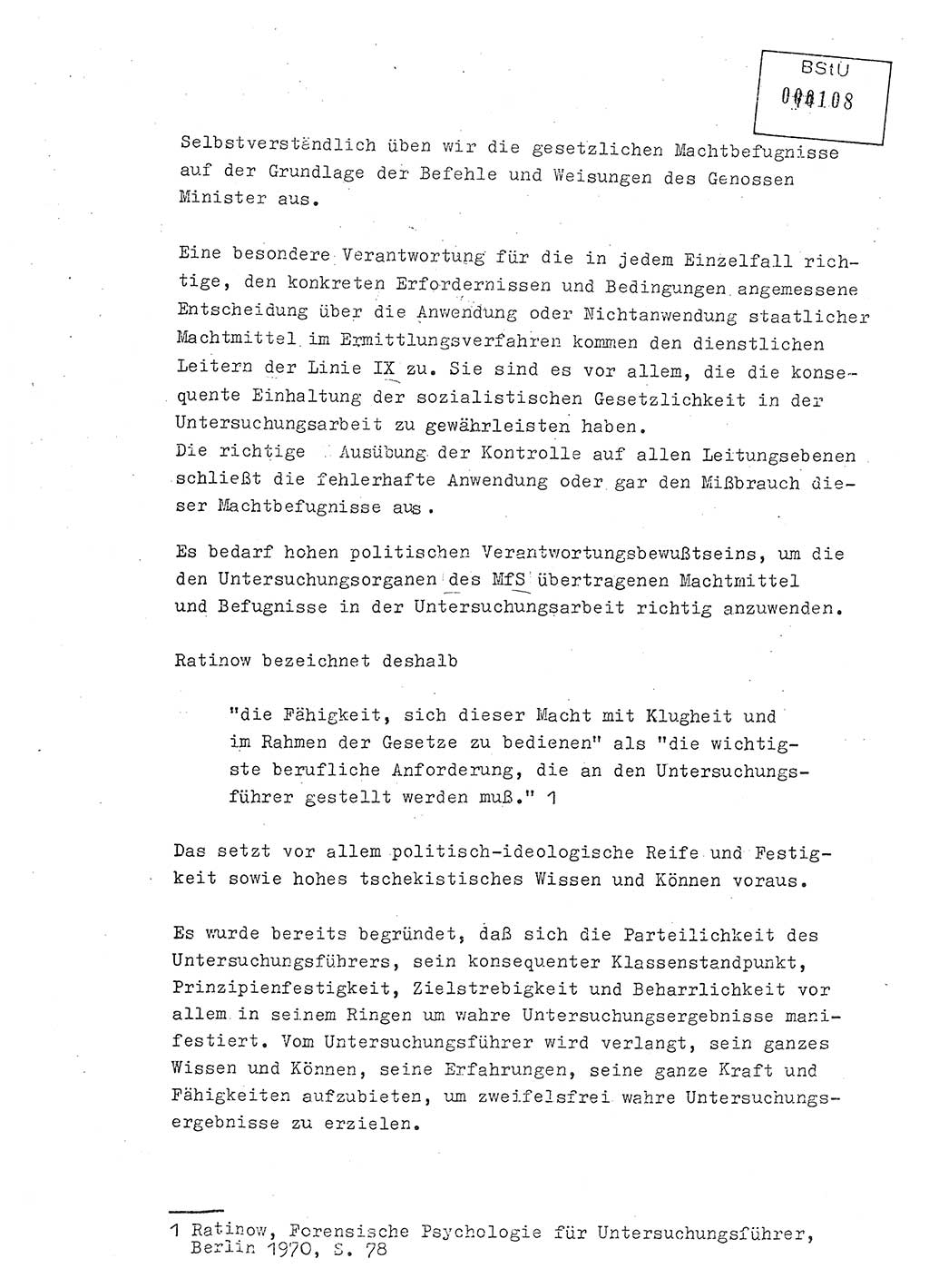 Lektion Ministerium für Staatssicherheit (MfS) [Deutsche Demokratische Republik (DDR)], Hauptabteilung (HA) Ⅸ, Berlin 1979, Seite 74 (Lekt. Bew.-Fü. EV MfS DDR HA Ⅸ 1979, S. 74)