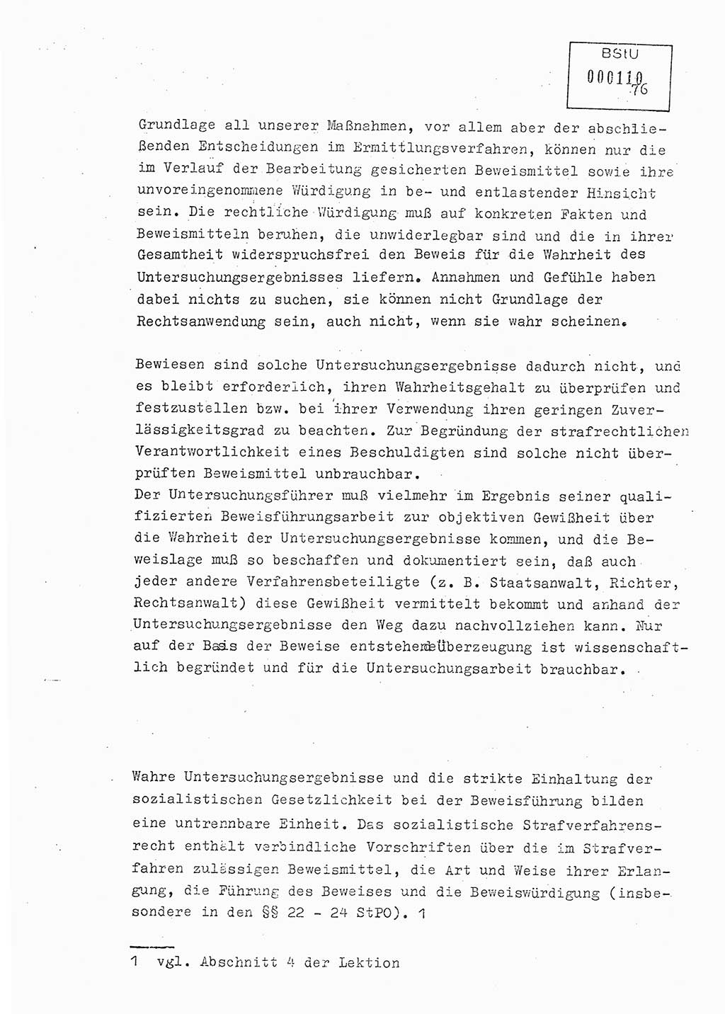 Lektion Ministerium für Staatssicherheit (MfS) [Deutsche Demokratische Republik (DDR)], Hauptabteilung (HA) Ⅸ, Berlin 1979, Seite 76 (Lekt. Bew.-Fü. EV MfS DDR HA Ⅸ 1979, S. 76)