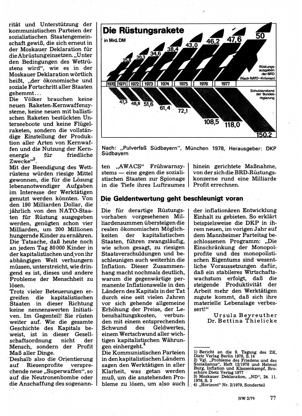 Neuer Weg (NW), Organ des Zentralkomitees (ZK) der SED (Sozialistische Einheitspartei Deutschlands) für Fragen des Parteilebens, 34. Jahrgang [Deutsche Demokratische Republik (DDR)] 1979, Seite 77 (NW ZK SED DDR 1979, S. 77)