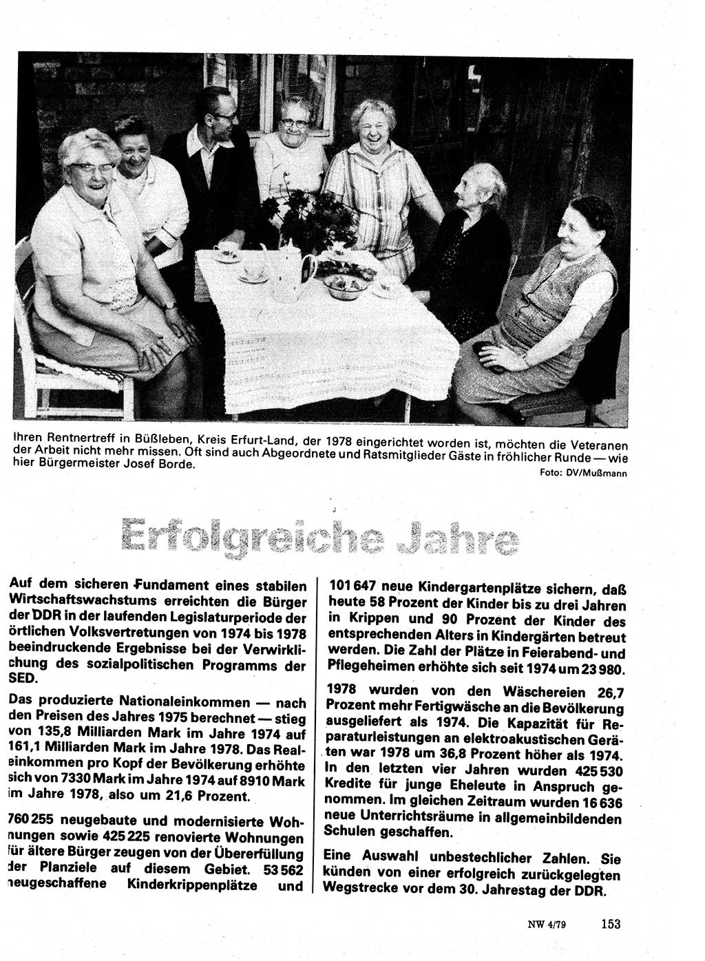 Neuer Weg (NW), Organ des Zentralkomitees (ZK) der SED (Sozialistische Einheitspartei Deutschlands) für Fragen des Parteilebens, 34. Jahrgang [Deutsche Demokratische Republik (DDR)] 1979, Seite 153 (NW ZK SED DDR 1979, S. 153)