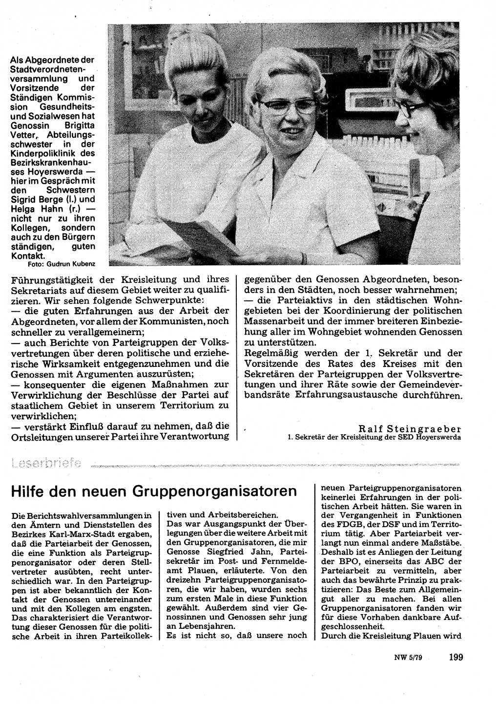 Neuer Weg (NW), Organ des Zentralkomitees (ZK) der SED (Sozialistische Einheitspartei Deutschlands) für Fragen des Parteilebens, 34. Jahrgang [Deutsche Demokratische Republik (DDR)] 1979, Seite 199 (NW ZK SED DDR 1979, S. 199)