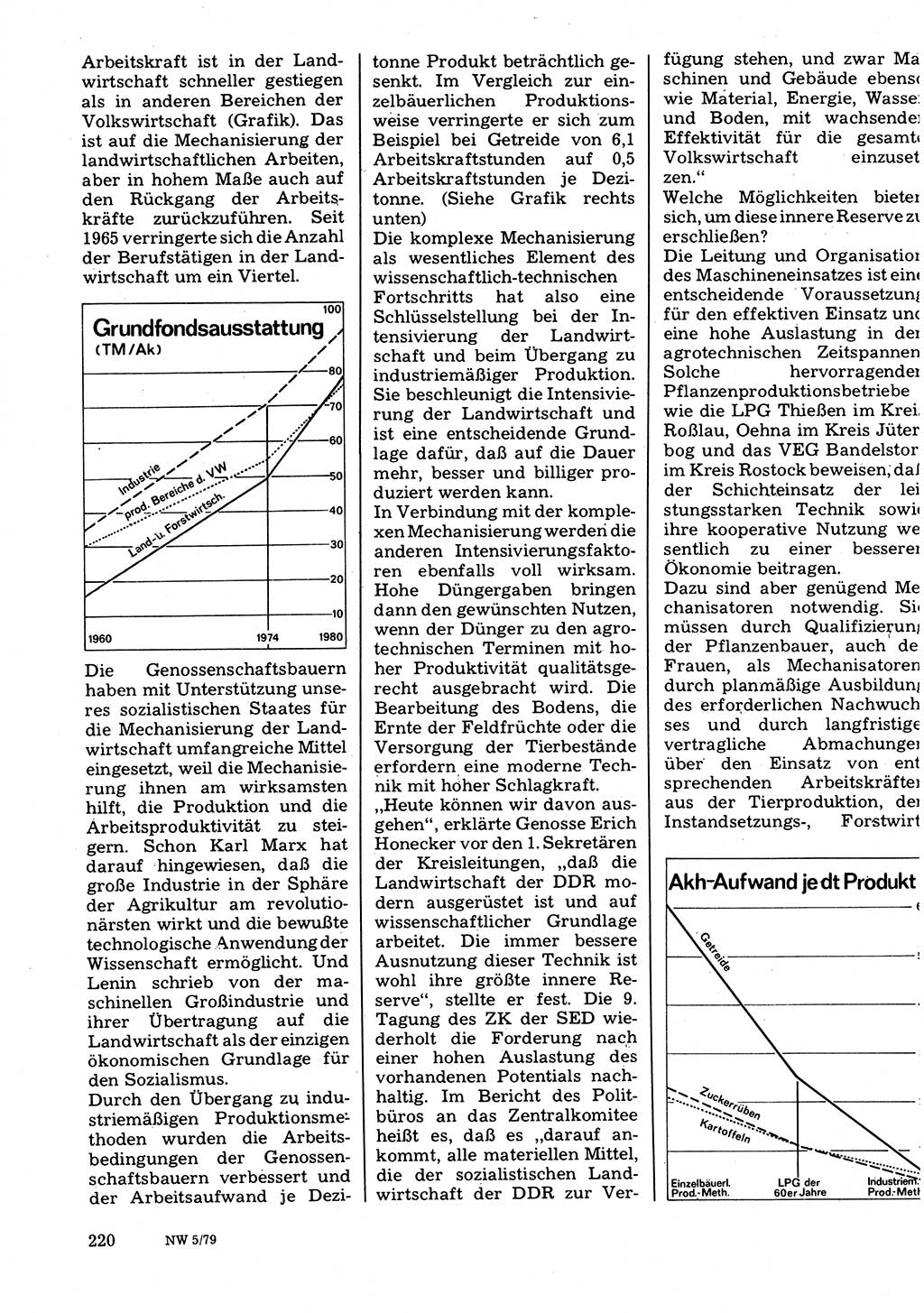 Neuer Weg (NW), Organ des Zentralkomitees (ZK) der SED (Sozialistische Einheitspartei Deutschlands) für Fragen des Parteilebens, 34. Jahrgang [Deutsche Demokratische Republik (DDR)] 1979, Seite 220 (NW ZK SED DDR 1979, S. 220)