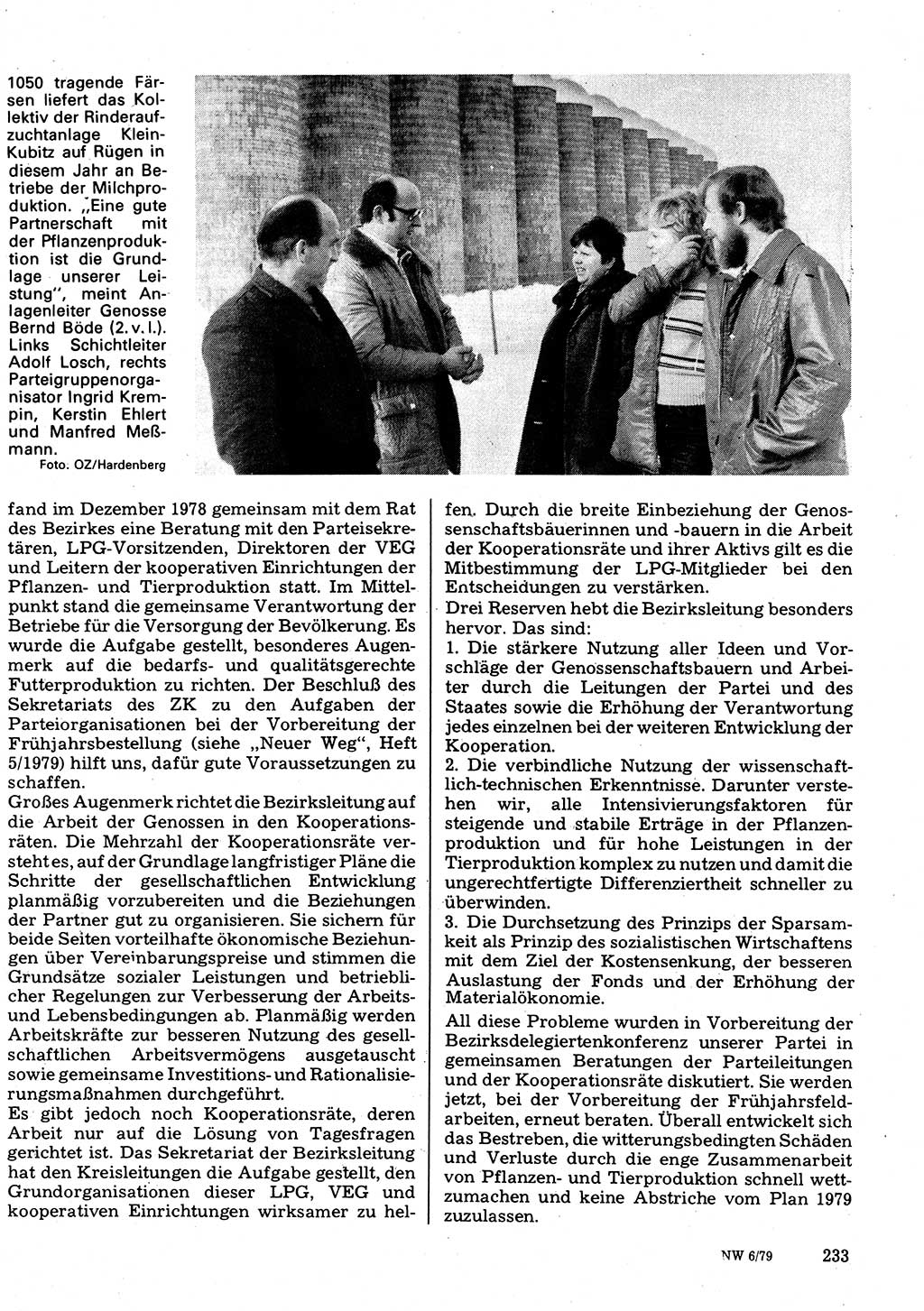 Neuer Weg (NW), Organ des Zentralkomitees (ZK) der SED (Sozialistische Einheitspartei Deutschlands) für Fragen des Parteilebens, 34. Jahrgang [Deutsche Demokratische Republik (DDR)] 1979, Seite 233 (NW ZK SED DDR 1979, S. 233)