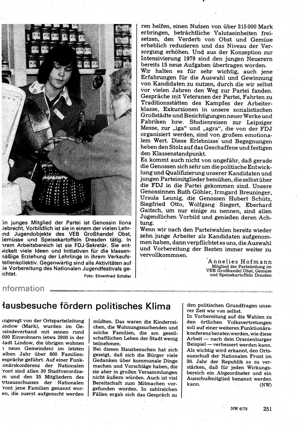 Neuer Weg (NW), Organ des Zentralkomitees (ZK) der SED (Sozialistische Einheitspartei Deutschlands) für Fragen des Parteilebens, 34. Jahrgang [Deutsche Demokratische Republik (DDR)] 1979, Seite 251 (NW ZK SED DDR 1979, S. 251)