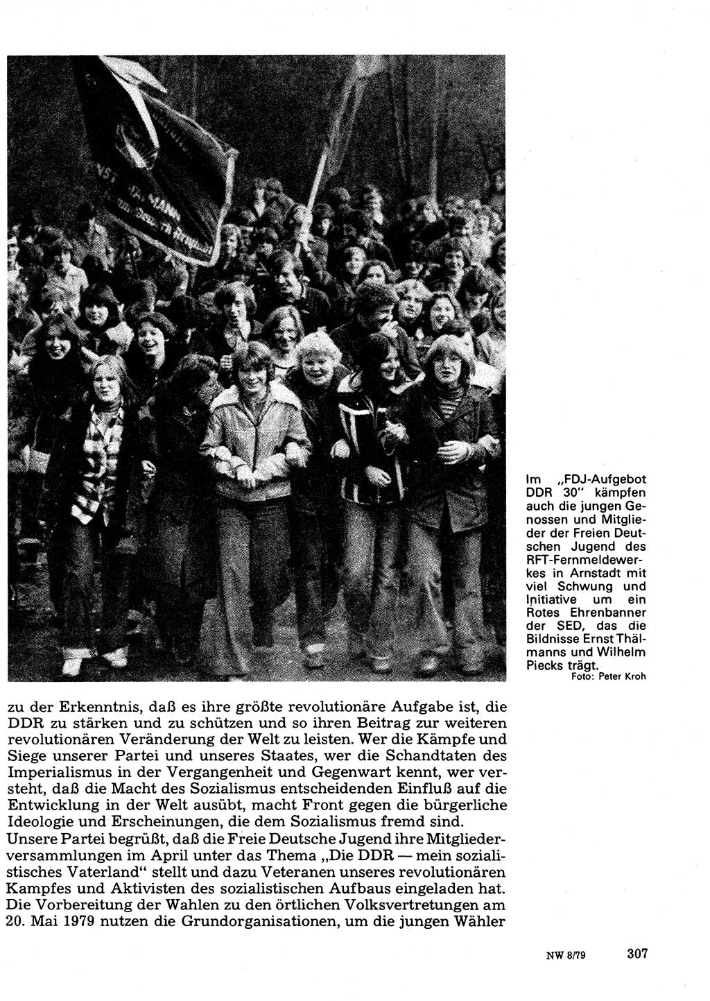 Neuer Weg (NW), Organ des Zentralkomitees (ZK) der SED (Sozialistische Einheitspartei Deutschlands) für Fragen des Parteilebens, 34. Jahrgang [Deutsche Demokratische Republik (DDR)] 1979, Seite 307 (NW ZK SED DDR 1979, S. 307)