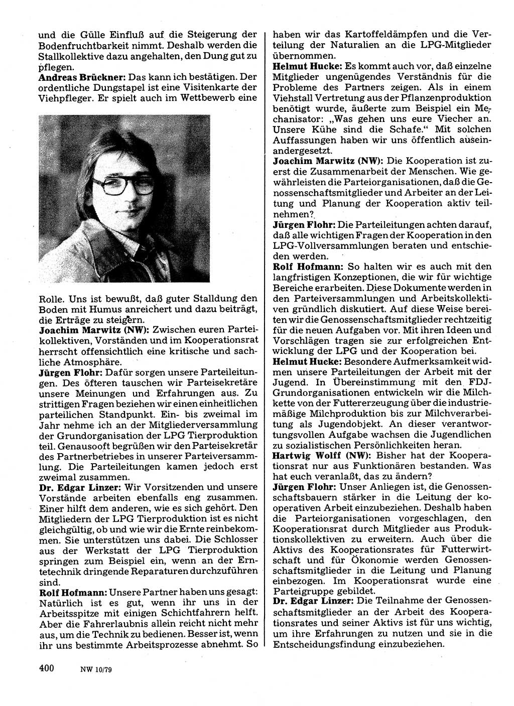 Neuer Weg (NW), Organ des Zentralkomitees (ZK) der SED (Sozialistische Einheitspartei Deutschlands) für Fragen des Parteilebens, 34. Jahrgang [Deutsche Demokratische Republik (DDR)] 1979, Seite 400 (NW ZK SED DDR 1979, S. 400)