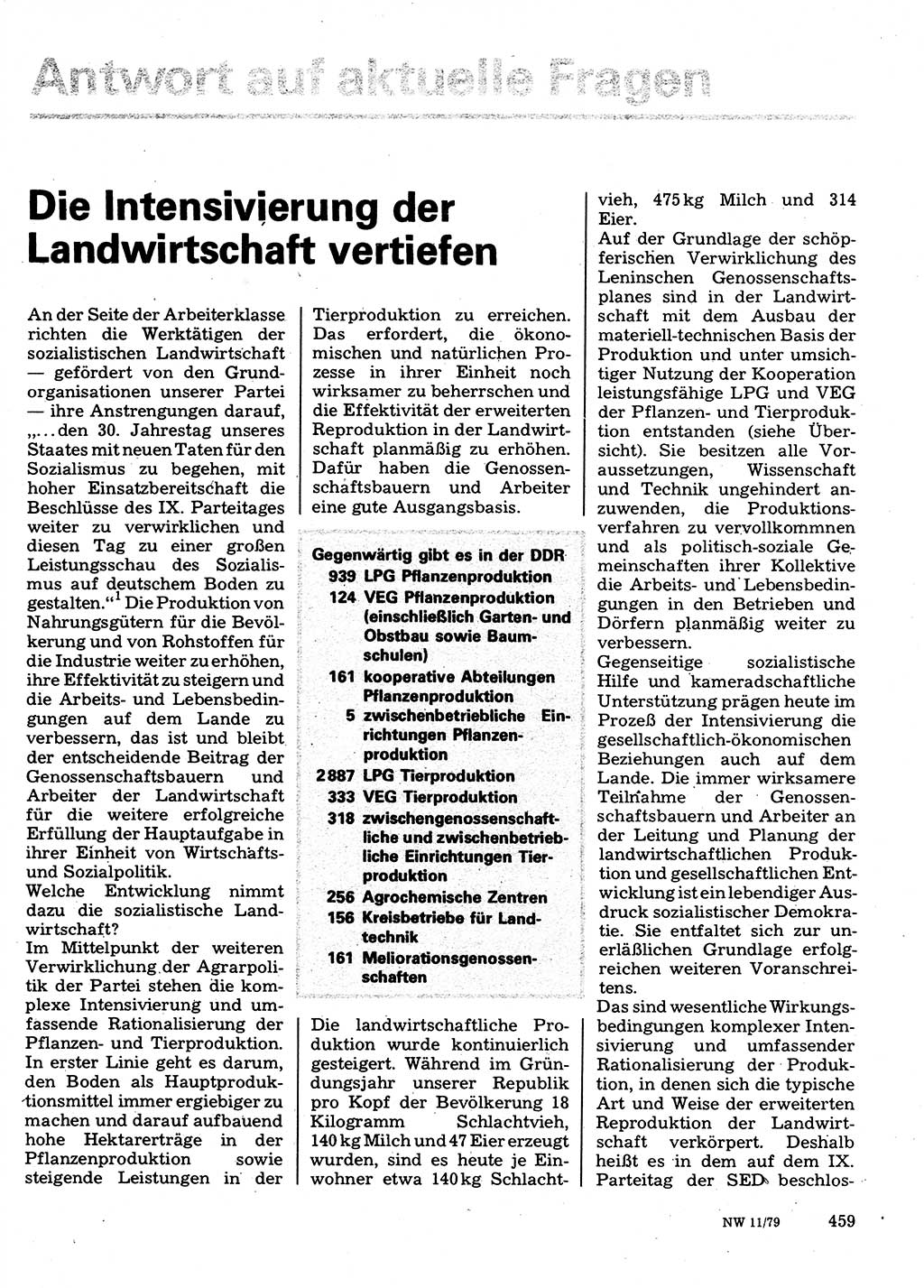 Neuer Weg (NW), Organ des Zentralkomitees (ZK) der SED (Sozialistische Einheitspartei Deutschlands) für Fragen des Parteilebens, 34. Jahrgang [Deutsche Demokratische Republik (DDR)] 1979, Seite 459 (NW ZK SED DDR 1979, S. 459)