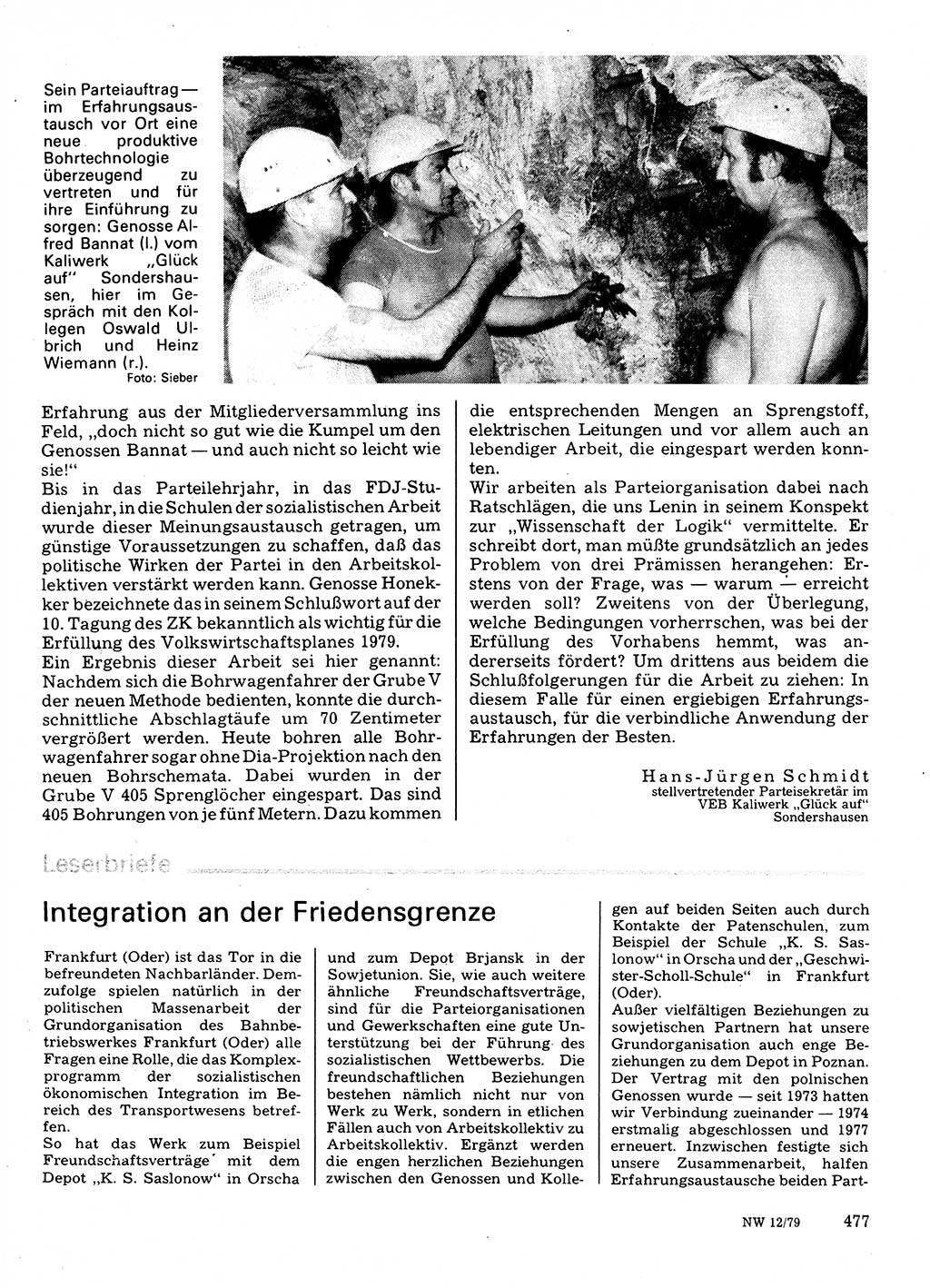 Neuer Weg (NW), Organ des Zentralkomitees (ZK) der SED (Sozialistische Einheitspartei Deutschlands) für Fragen des Parteilebens, 34. Jahrgang [Deutsche Demokratische Republik (DDR)] 1979, Seite 477 (NW ZK SED DDR 1979, S. 477)