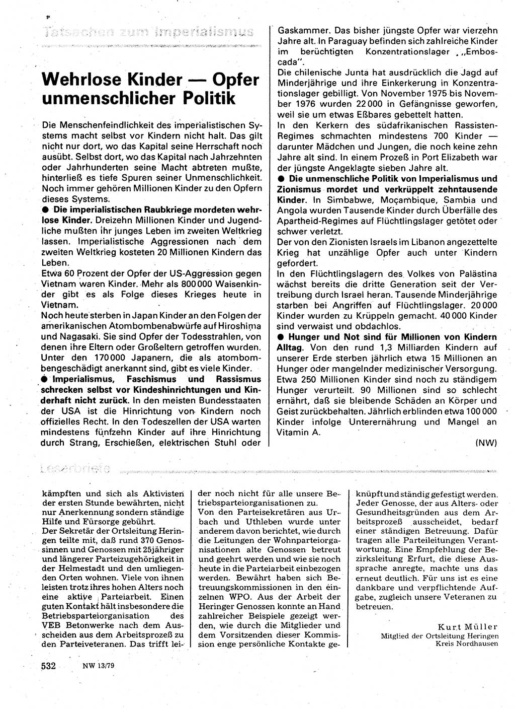Neuer Weg (NW), Organ des Zentralkomitees (ZK) der SED (Sozialistische Einheitspartei Deutschlands) für Fragen des Parteilebens, 34. Jahrgang [Deutsche Demokratische Republik (DDR)] 1979, Seite 532 (NW ZK SED DDR 1979, S. 532)