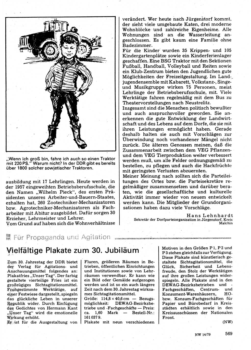 Neuer Weg (NW), Organ des Zentralkomitees (ZK) der SED (Sozialistische Einheitspartei Deutschlands) für Fragen des Parteilebens, 34. Jahrgang [Deutsche Demokratische Republik (DDR)] 1979, Seite 569 (NW ZK SED DDR 1979, S. 569)