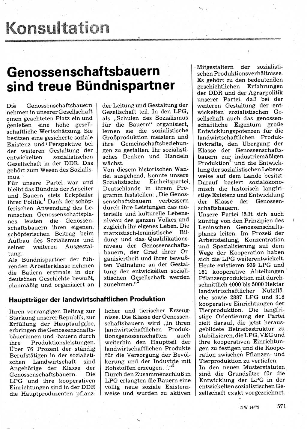 Neuer Weg (NW), Organ des Zentralkomitees (ZK) der SED (Sozialistische Einheitspartei Deutschlands) für Fragen des Parteilebens, 34. Jahrgang [Deutsche Demokratische Republik (DDR)] 1979, Seite 571 (NW ZK SED DDR 1979, S. 571)