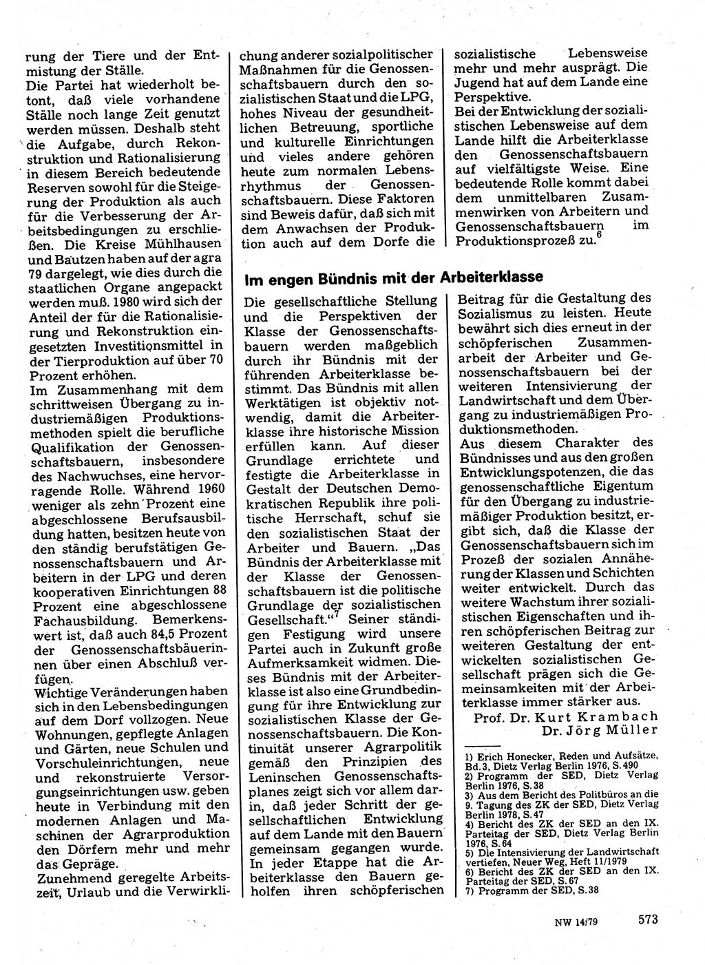 Neuer Weg (NW), Organ des Zentralkomitees (ZK) der SED (Sozialistische Einheitspartei Deutschlands) für Fragen des Parteilebens, 34. Jahrgang [Deutsche Demokratische Republik (DDR)] 1979, Seite 573 (NW ZK SED DDR 1979, S. 573)