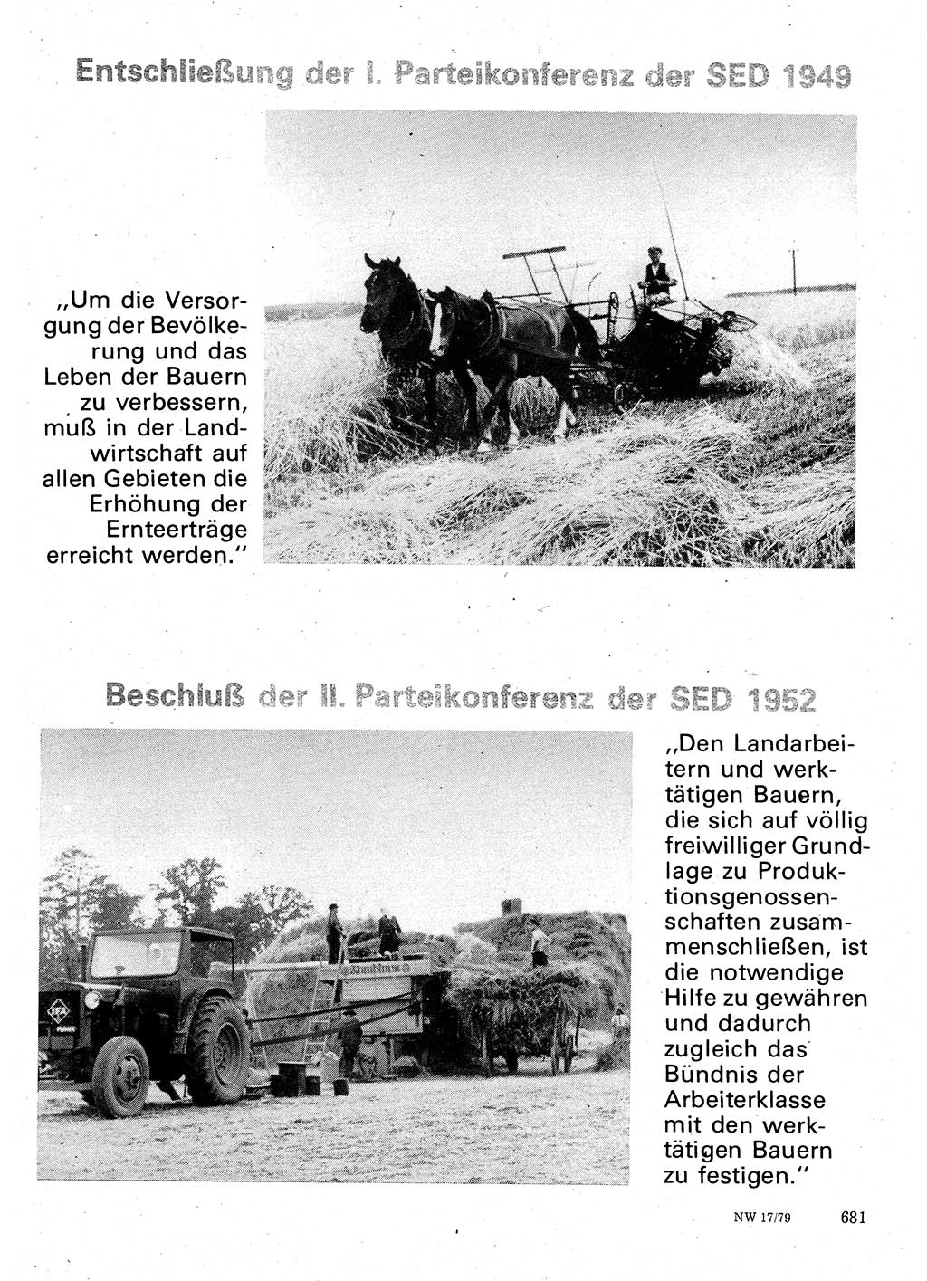 Neuer Weg (NW), Organ des Zentralkomitees (ZK) der SED (Sozialistische Einheitspartei Deutschlands) für Fragen des Parteilebens, 34. Jahrgang [Deutsche Demokratische Republik (DDR)] 1979, Seite 681 (NW ZK SED DDR 1979, S. 681)