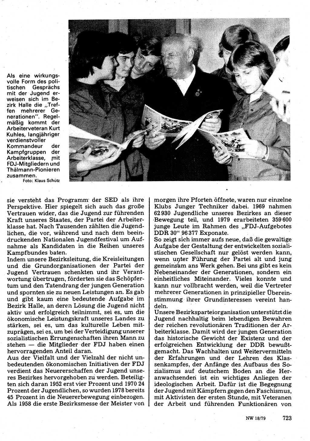 Neuer Weg (NW), Organ des Zentralkomitees (ZK) der SED (Sozialistische Einheitspartei Deutschlands) für Fragen des Parteilebens, 34. Jahrgang [Deutsche Demokratische Republik (DDR)] 1979, Seite 723 (NW ZK SED DDR 1979, S. 723)