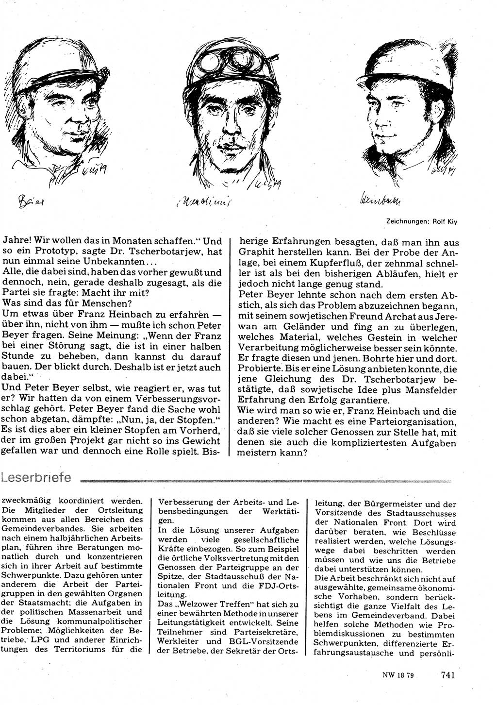 Neuer Weg (NW), Organ des Zentralkomitees (ZK) der SED (Sozialistische Einheitspartei Deutschlands) für Fragen des Parteilebens, 34. Jahrgang [Deutsche Demokratische Republik (DDR)] 1979, Seite 741 (NW ZK SED DDR 1979, S. 741)