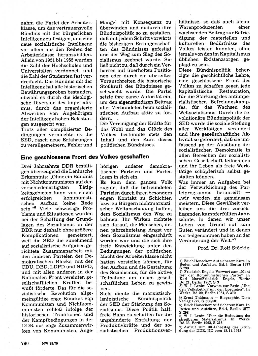 Neuer Weg (NW), Organ des Zentralkomitees (ZK) der SED (Sozialistische Einheitspartei Deutschlands) für Fragen des Parteilebens, 34. Jahrgang [Deutsche Demokratische Republik (DDR)] 1979, Seite 790 (NW ZK SED DDR 1979, S. 790)