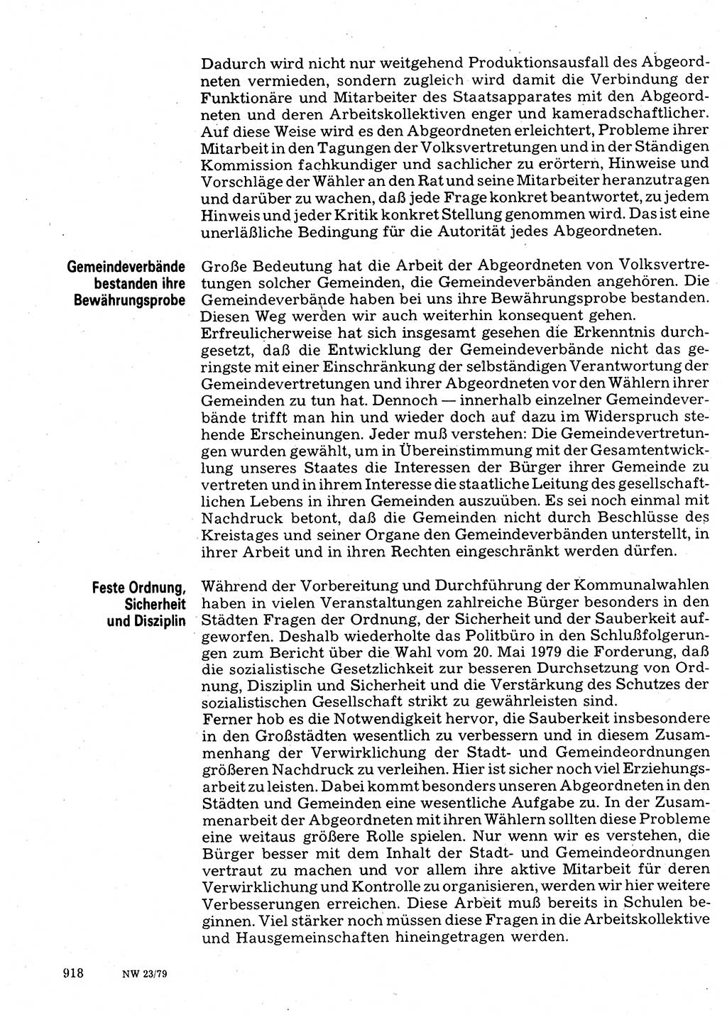 Neuer Weg (NW), Organ des Zentralkomitees (ZK) der SED (Sozialistische Einheitspartei Deutschlands) für Fragen des Parteilebens, 34. Jahrgang [Deutsche Demokratische Republik (DDR)] 1979, Seite 918 (NW ZK SED DDR 1979, S. 918)