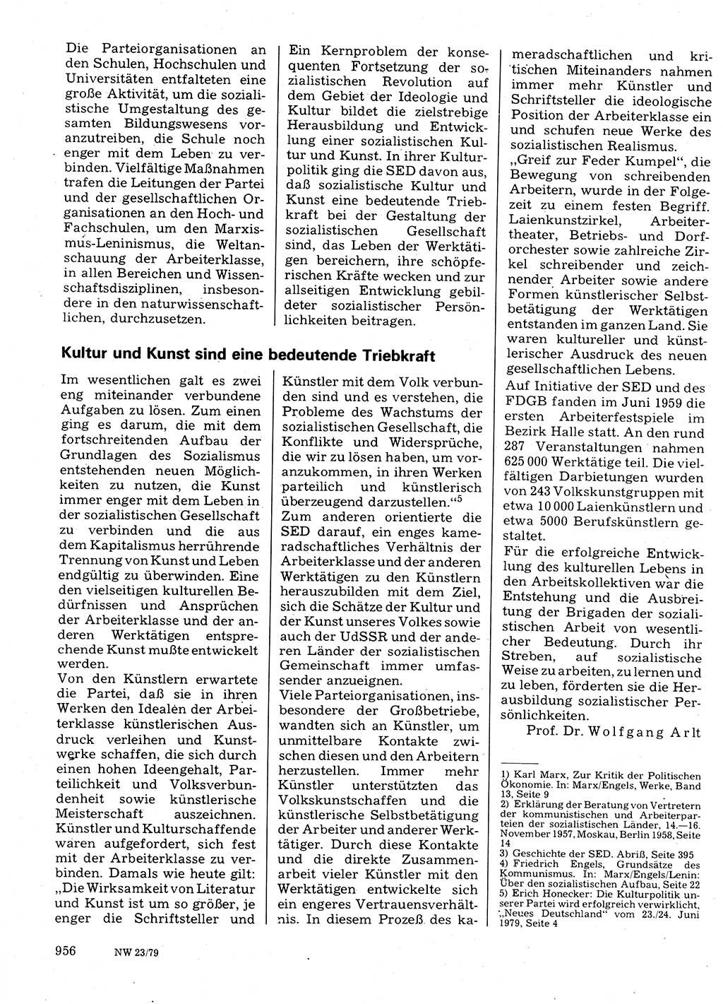 Neuer Weg (NW), Organ des Zentralkomitees (ZK) der SED (Sozialistische Einheitspartei Deutschlands) für Fragen des Parteilebens, 34. Jahrgang [Deutsche Demokratische Republik (DDR)] 1979, Seite 956 (NW ZK SED DDR 1979, S. 956)