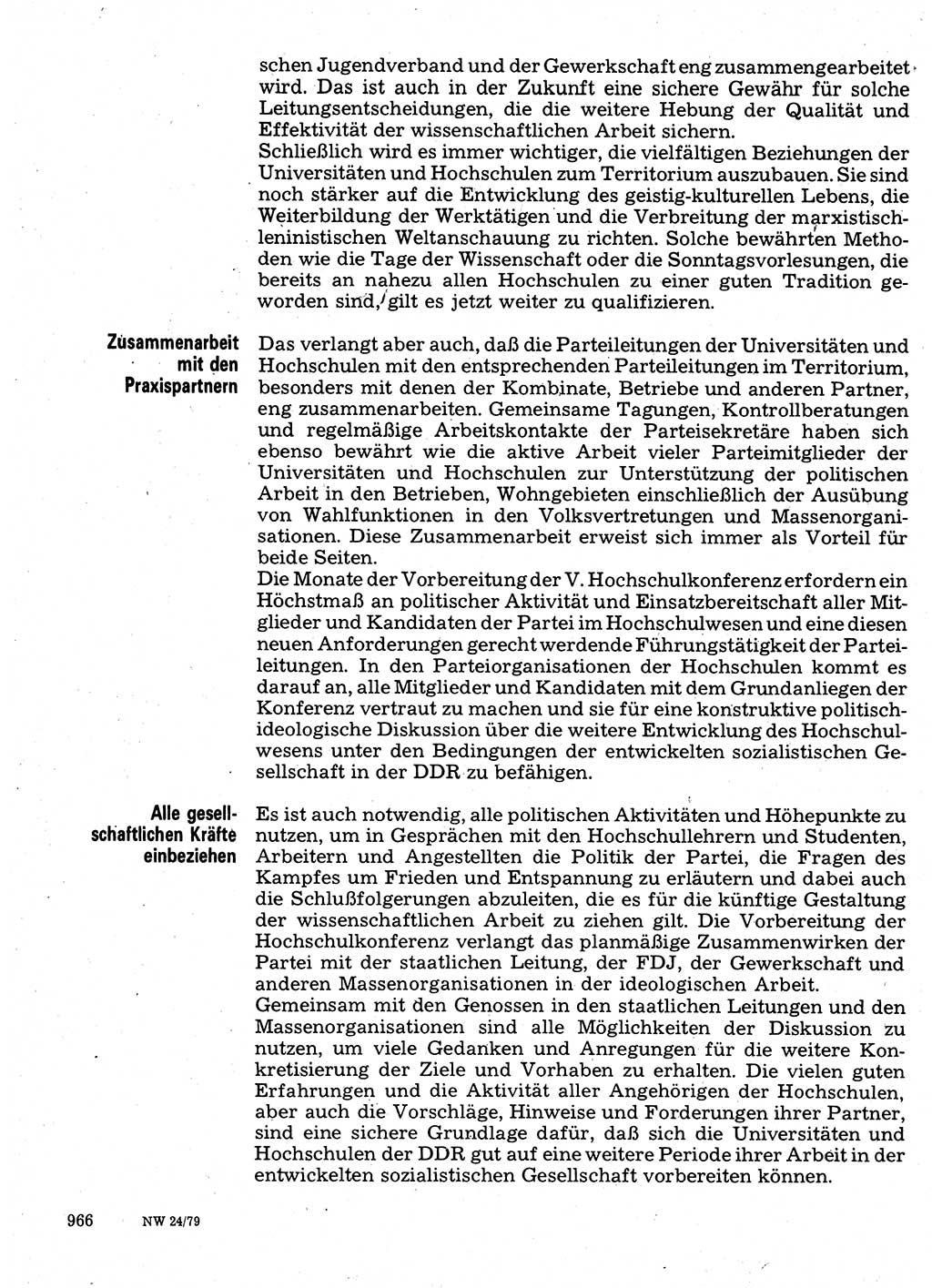 Neuer Weg (NW), Organ des Zentralkomitees (ZK) der SED (Sozialistische Einheitspartei Deutschlands) für Fragen des Parteilebens, 34. Jahrgang [Deutsche Demokratische Republik (DDR)] 1979, Seite 966 (NW ZK SED DDR 1979, S. 966)