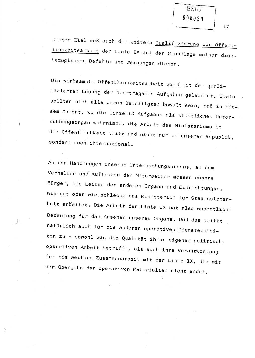 Referat (Generaloberst Erich Mielke) auf der Zentralen Dienstkonferenz am 24.5.1979 [Ministerium für Staatssicherheit (MfS), Deutsche Demokratische Republik (DDR), Der Minister], Berlin 1979, Seite 17 (Ref. DK DDR MfS Min. /79 1979, S. 17)