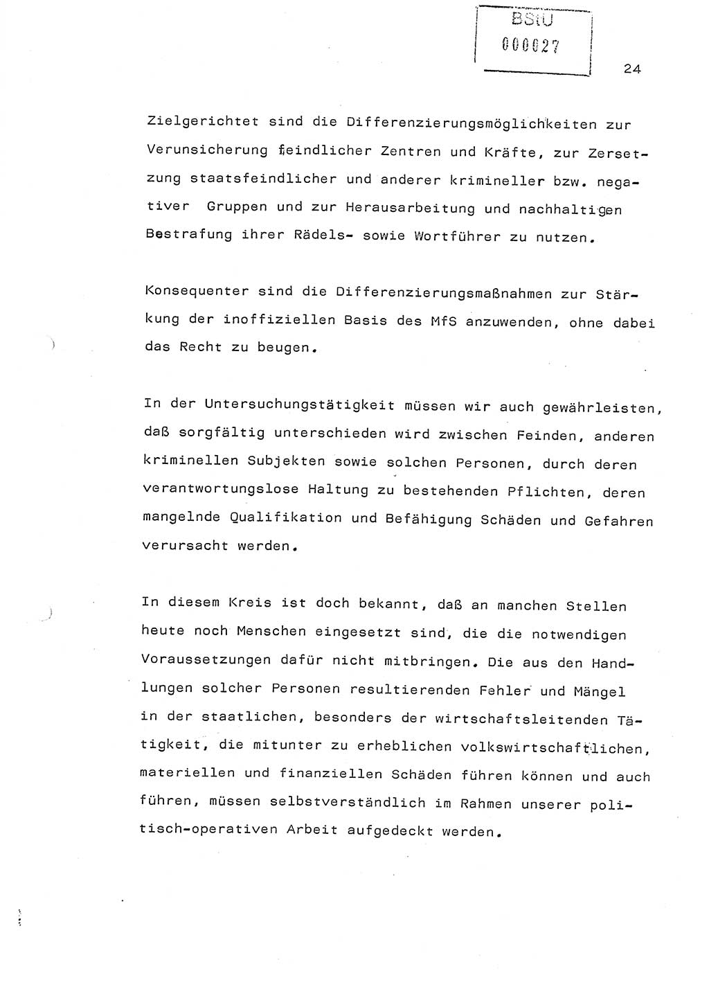 Referat (Generaloberst Erich Mielke) auf der Zentralen Dienstkonferenz am 24.5.1979 [Ministerium für Staatssicherheit (MfS), Deutsche Demokratische Republik (DDR), Der Minister], Berlin 1979, Seite 24 (Ref. DK DDR MfS Min. /79 1979, S. 24)