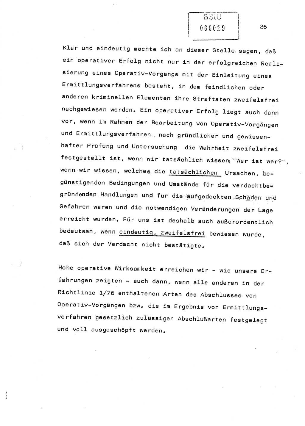 Referat (Generaloberst Erich Mielke) auf der Zentralen Dienstkonferenz am 24.5.1979 [Ministerium für Staatssicherheit (MfS), Deutsche Demokratische Republik (DDR), Der Minister], Berlin 1979, Seite 26 (Ref. DK DDR MfS Min. /79 1979, S. 26)