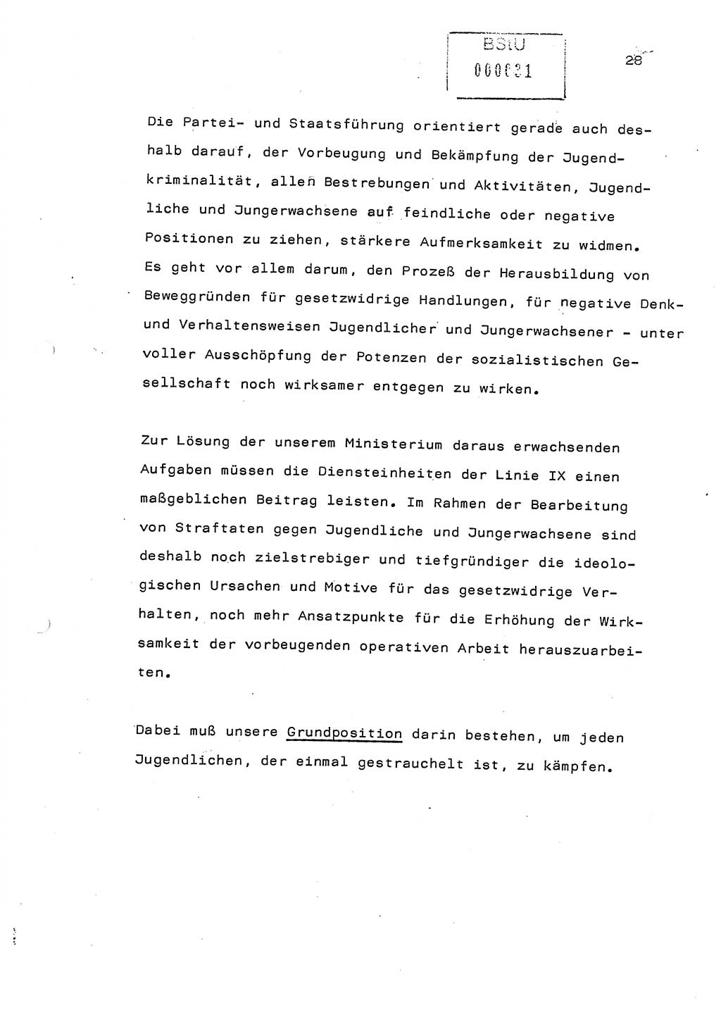 Referat (Generaloberst Erich Mielke) auf der Zentralen Dienstkonferenz am 24.5.1979 [Ministerium für Staatssicherheit (MfS), Deutsche Demokratische Republik (DDR), Der Minister], Berlin 1979, Seite 28 (Ref. DK DDR MfS Min. /79 1979, S. 28)