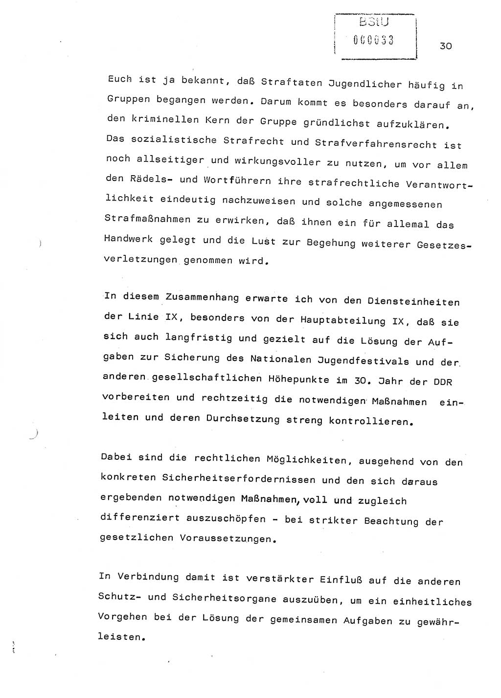 Referat (Generaloberst Erich Mielke) auf der Zentralen Dienstkonferenz am 24.5.1979 [Ministerium für Staatssicherheit (MfS), Deutsche Demokratische Republik (DDR), Der Minister], Berlin 1979, Seite 30 (Ref. DK DDR MfS Min. /79 1979, S. 30)