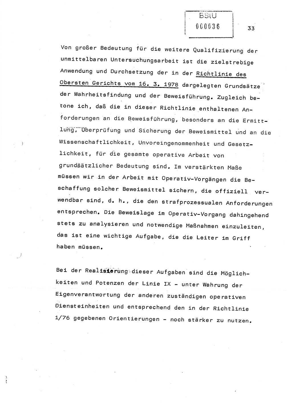 Referat (Generaloberst Erich Mielke) auf der Zentralen Dienstkonferenz am 24.5.1979 [Ministerium für Staatssicherheit (MfS), Deutsche Demokratische Republik (DDR), Der Minister], Berlin 1979, Seite 33 (Ref. DK DDR MfS Min. /79 1979, S. 33)