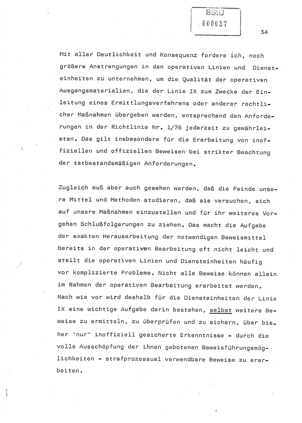 Referat (Generaloberst Erich Mielke) auf der Zentralen Dienstkonferenz am 24.5.1979 [Ministerium für Staatssicherheit (MfS), Deutsche Demokratische Republik (DDR), Der Minister], Berlin 1979, Seite 34 (Ref. DK DDR MfS Min. /79 1979, S. 34)