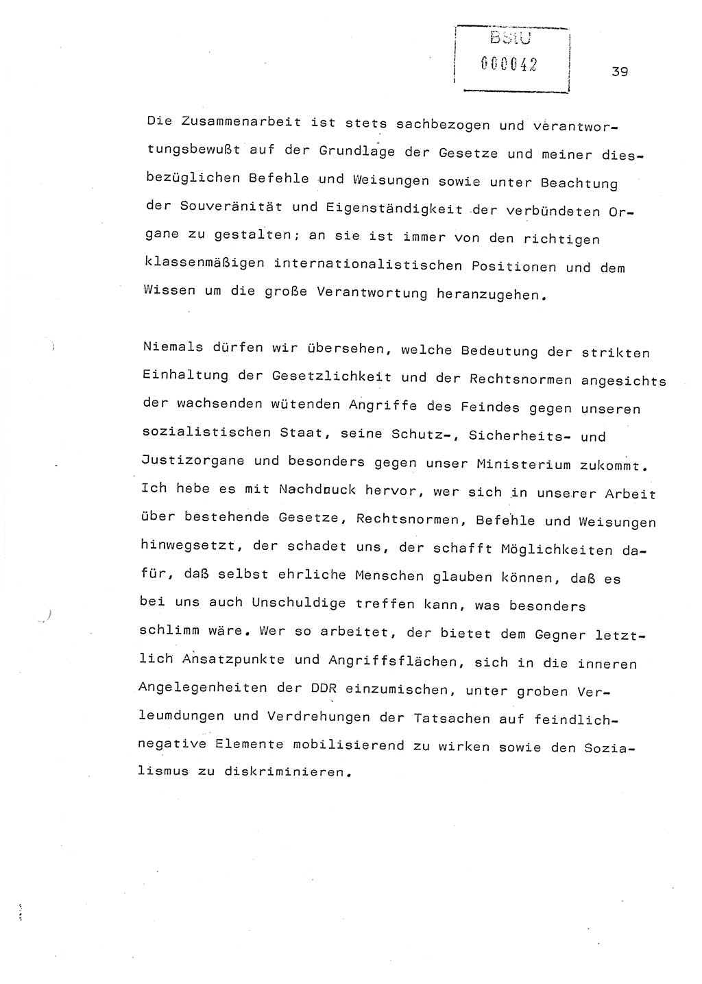 Referat (Generaloberst Erich Mielke) auf der Zentralen Dienstkonferenz am 24.5.1979 [Ministerium für Staatssicherheit (MfS), Deutsche Demokratische Republik (DDR), Der Minister], Berlin 1979, Seite 39 (Ref. DK DDR MfS Min. /79 1979, S. 39)