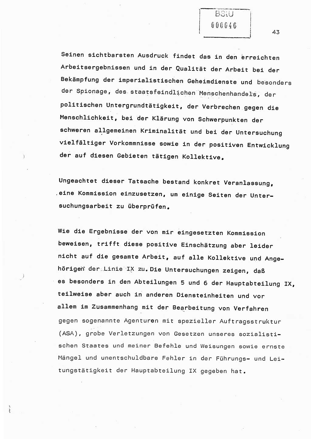 Referat (Generaloberst Erich Mielke) auf der Zentralen Dienstkonferenz am 24.5.1979 [Ministerium für Staatssicherheit (MfS), Deutsche Demokratische Republik (DDR), Der Minister], Berlin 1979, Seite 43 (Ref. DK DDR MfS Min. /79 1979, S. 43)