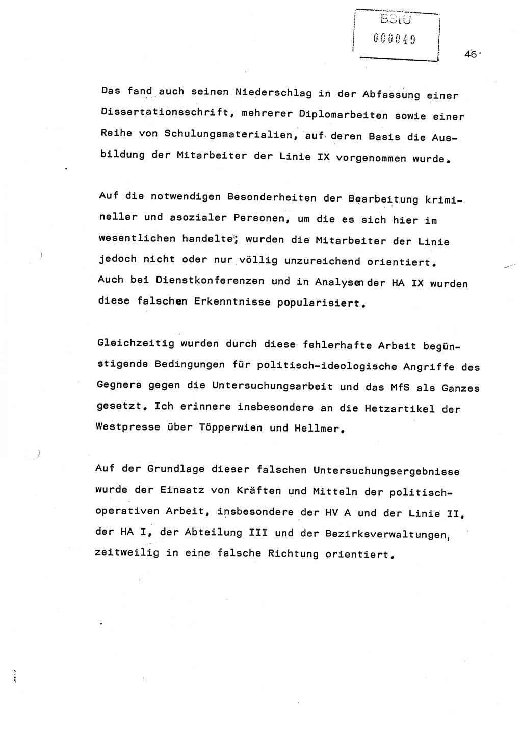 Referat (Generaloberst Erich Mielke) auf der Zentralen Dienstkonferenz am 24.5.1979 [Ministerium für Staatssicherheit (MfS), Deutsche Demokratische Republik (DDR), Der Minister], Berlin 1979, Seite 46 (Ref. DK DDR MfS Min. /79 1979, S. 46)