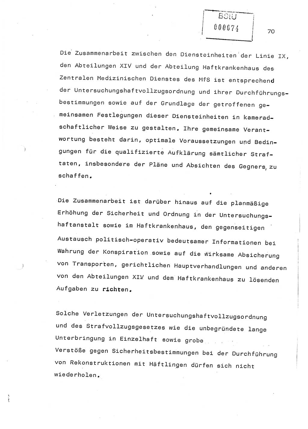 Referat (Generaloberst Erich Mielke) auf der Zentralen Dienstkonferenz am 24.5.1979 [Ministerium für Staatssicherheit (MfS), Deutsche Demokratische Republik (DDR), Der Minister], Berlin 1979, Seite 70 (Ref. DK DDR MfS Min. /79 1979, S. 70)