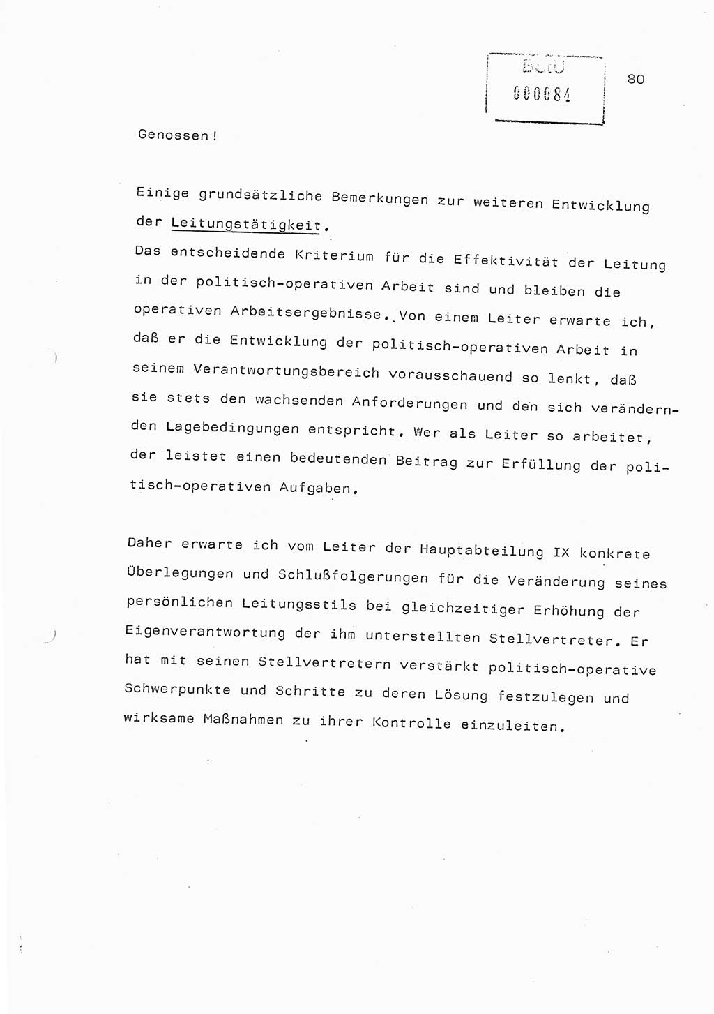 Referat (Generaloberst Erich Mielke) auf der Zentralen Dienstkonferenz am 24.5.1979 [Ministerium für Staatssicherheit (MfS), Deutsche Demokratische Republik (DDR), Der Minister], Berlin 1979, Seite 80 (Ref. DK DDR MfS Min. /79 1979, S. 80)