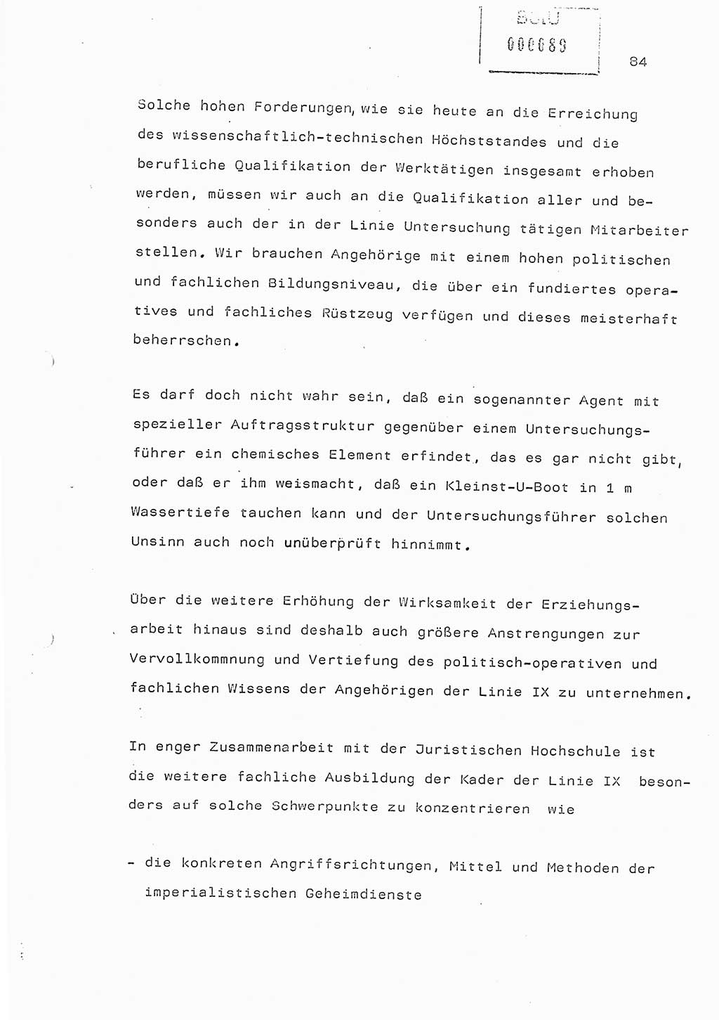 Referat (Generaloberst Erich Mielke) auf der Zentralen Dienstkonferenz am 24.5.1979 [Ministerium für Staatssicherheit (MfS), Deutsche Demokratische Republik (DDR), Der Minister], Berlin 1979, Seite 84 (Ref. DK DDR MfS Min. /79 1979, S. 84)