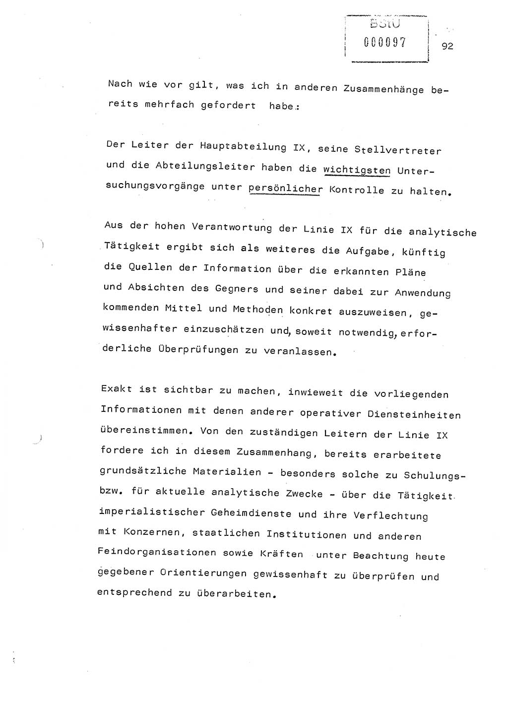 Referat (Generaloberst Erich Mielke) auf der Zentralen Dienstkonferenz am 24.5.1979 [Ministerium für Staatssicherheit (MfS), Deutsche Demokratische Republik (DDR), Der Minister], Berlin 1979, Seite 92 (Ref. DK DDR MfS Min. /79 1979, S. 92)