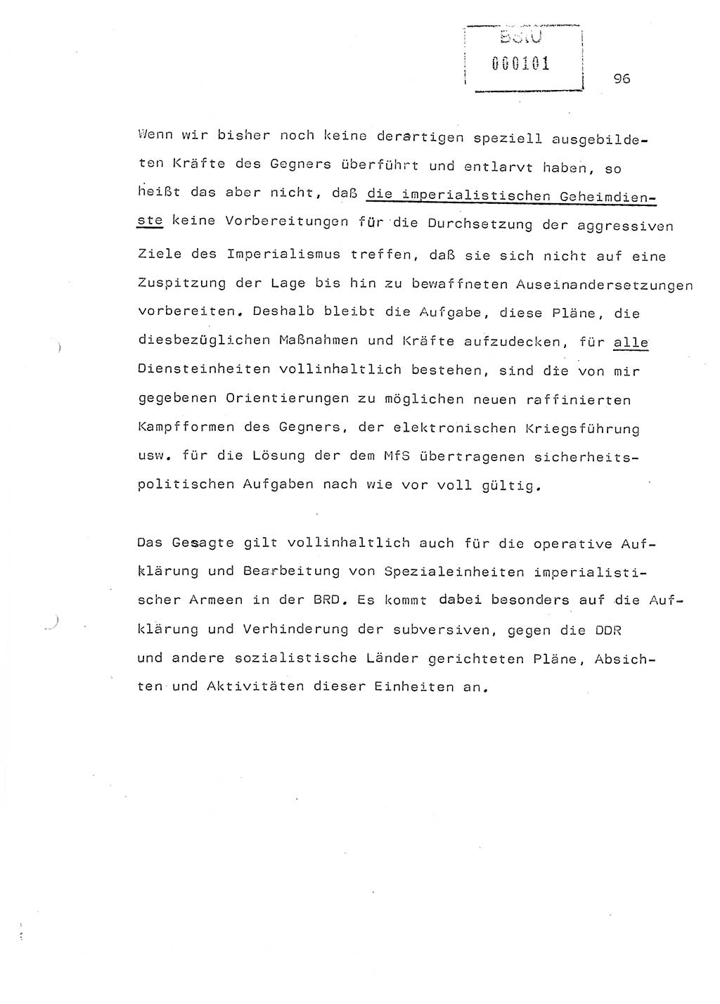 Referat (Generaloberst Erich Mielke) auf der Zentralen Dienstkonferenz am 24.5.1979 [Ministerium für Staatssicherheit (MfS), Deutsche Demokratische Republik (DDR), Der Minister], Berlin 1979, Seite 96 (Ref. DK DDR MfS Min. /79 1979, S. 96)
