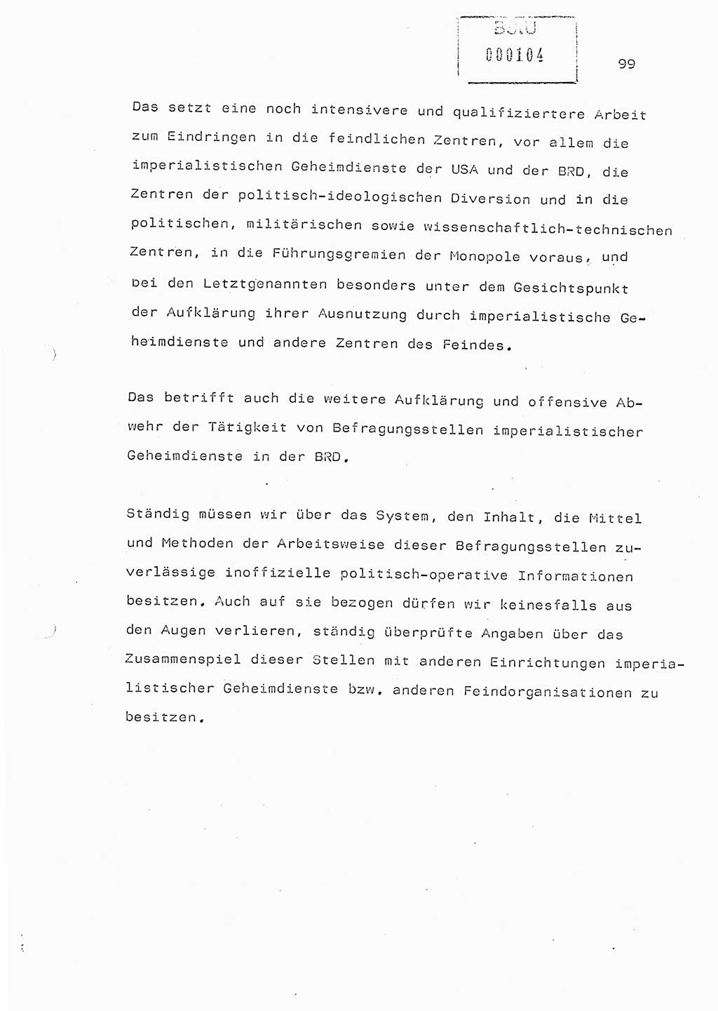 Referat (Generaloberst Erich Mielke) auf der Zentralen Dienstkonferenz am 24.5.1979 [Ministerium für Staatssicherheit (MfS), Deutsche Demokratische Republik (DDR), Der Minister], Berlin 1979, Seite 99 (Ref. DK DDR MfS Min. /79 1979, S. 99)