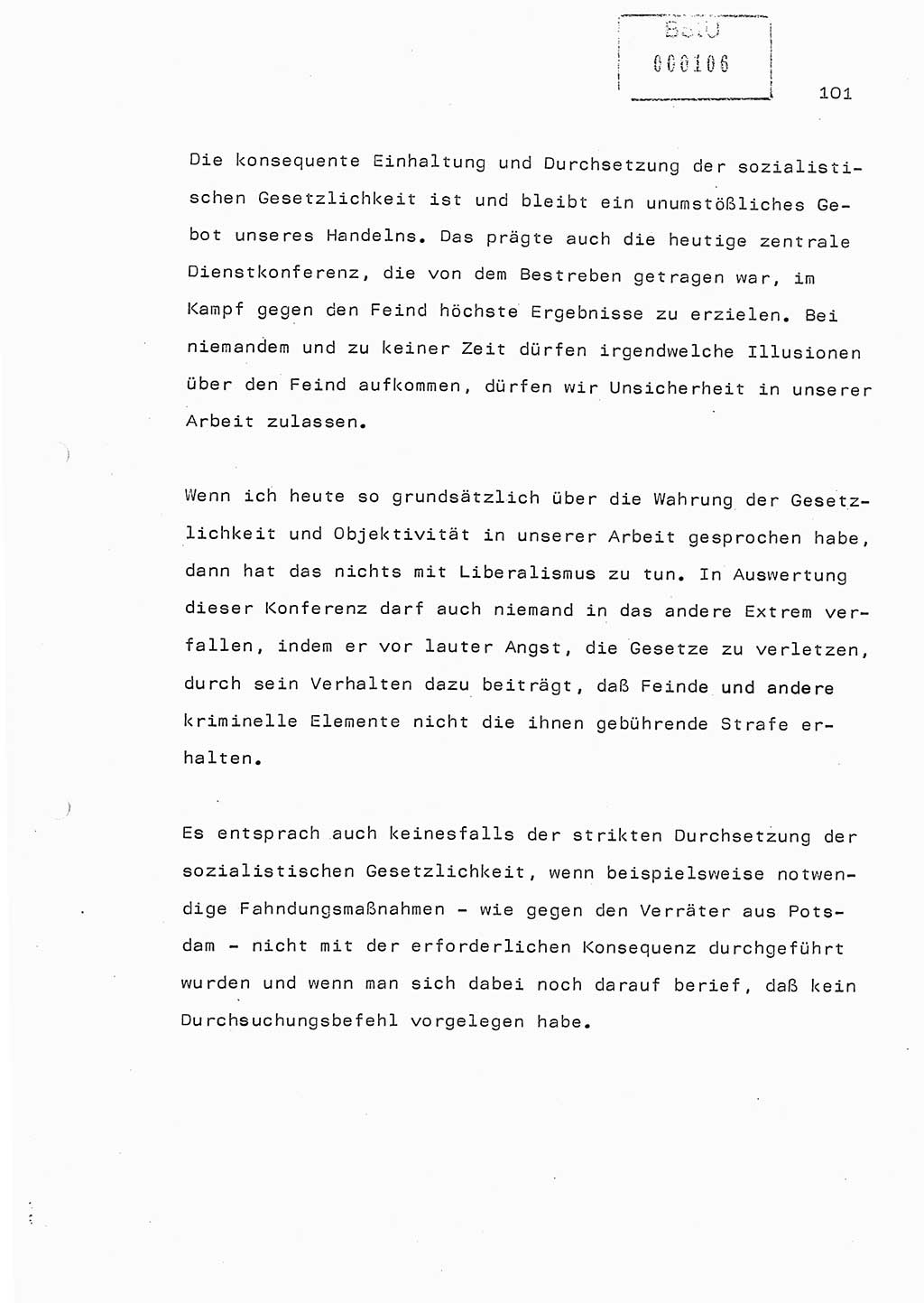 Referat (Generaloberst Erich Mielke) auf der Zentralen Dienstkonferenz am 24.5.1979 [Ministerium für Staatssicherheit (MfS), Deutsche Demokratische Republik (DDR), Der Minister], Berlin 1979, Seite 101 (Ref. DK DDR MfS Min. /79 1979, S. 101)