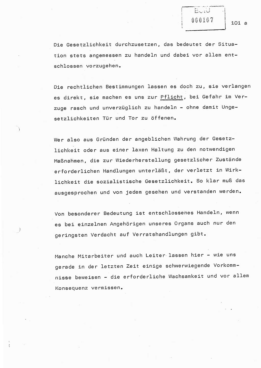 Referat (Generaloberst Erich Mielke) auf der Zentralen Dienstkonferenz am 24.5.1979 [Ministerium für Staatssicherheit (MfS), Deutsche Demokratische Republik (DDR), Der Minister], Berlin 1979, Seite 101/1 (Ref. DK DDR MfS Min. /79 1979, S. 101/1)