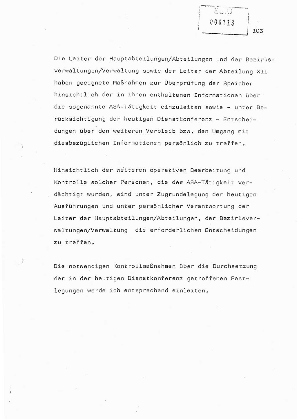 Referat (Generaloberst Erich Mielke) auf der Zentralen Dienstkonferenz am 24.5.1979 [Ministerium für Staatssicherheit (MfS), Deutsche Demokratische Republik (DDR), Der Minister], Berlin 1979, Seite 103 (Ref. DK DDR MfS Min. /79 1979, S. 103)