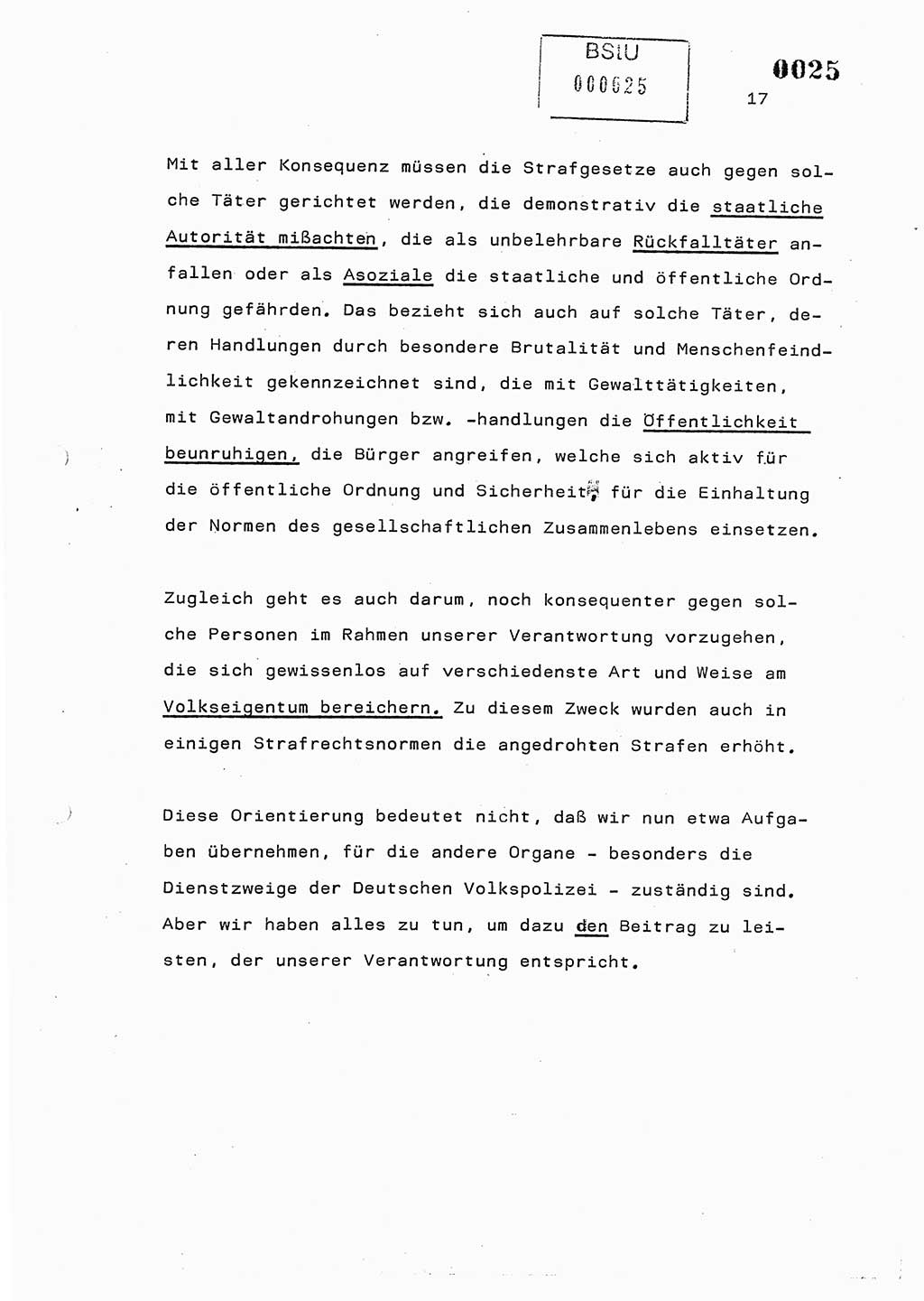 Referat des Genossen Minister (Generaloberst Erich Mielke) am 2. Beratungstag der zentralen Dienstkonferenz am 5.-6.7.1979, Zum 3. Strafrechtsänderungsgesetz sowie zu den Änderungen des Paß- und Ausländerrechts bzw. zoll- und devisenrechtlicher Bestimmungen der DDR [Ministerium für Staatssicherheit (MfS), Deutsche Demokratische Republik (DDR), Der Minister], Berlin 1979, Seite 17 (Ref. DK 2. Ber.-Tg. DDR MfS Min. /79 1979, S. 17)