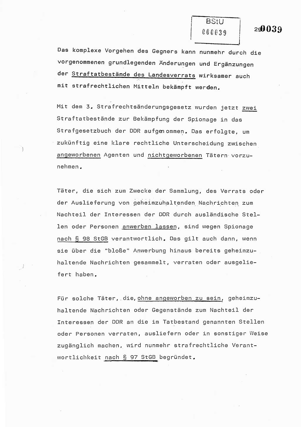 Referat des Genossen Minister (Generaloberst Erich Mielke) am 2. Beratungstag der zentralen Dienstkonferenz am 5.-6.7.1979, Zum 3. Strafrechtsänderungsgesetz sowie zu den Änderungen des Paß- und Ausländerrechts bzw. zoll- und devisenrechtlicher Bestimmungen der DDR [Ministerium für Staatssicherheit (MfS), Deutsche Demokratische Republik (DDR), Der Minister], Berlin 1979, Seite 29 (Ref. DK 2. Ber.-Tg. DDR MfS Min. /79 1979, S. 29)