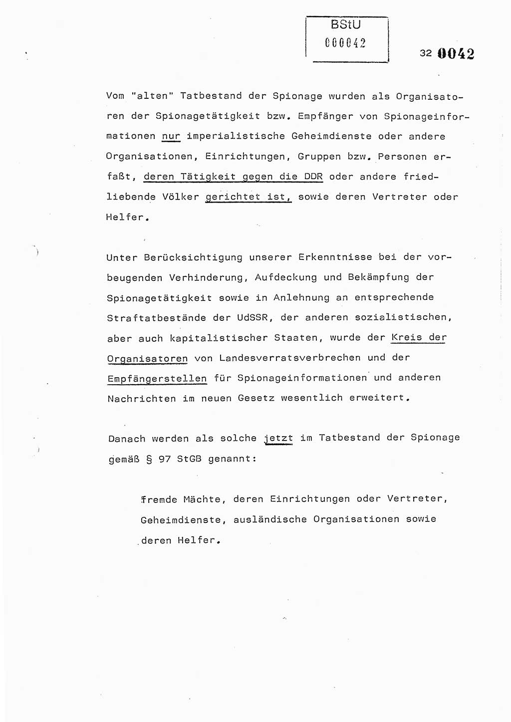 Referat des Genossen Minister (Generaloberst Erich Mielke) am 2. Beratungstag der zentralen Dienstkonferenz am 5.-6.7.1979, Zum 3. Strafrechtsänderungsgesetz sowie zu den Änderungen des Paß- und Ausländerrechts bzw. zoll- und devisenrechtlicher Bestimmungen der DDR [Ministerium für Staatssicherheit (MfS), Deutsche Demokratische Republik (DDR), Der Minister], Berlin 1979, Seite 32 (Ref. DK 2. Ber.-Tg. DDR MfS Min. /79 1979, S. 32)