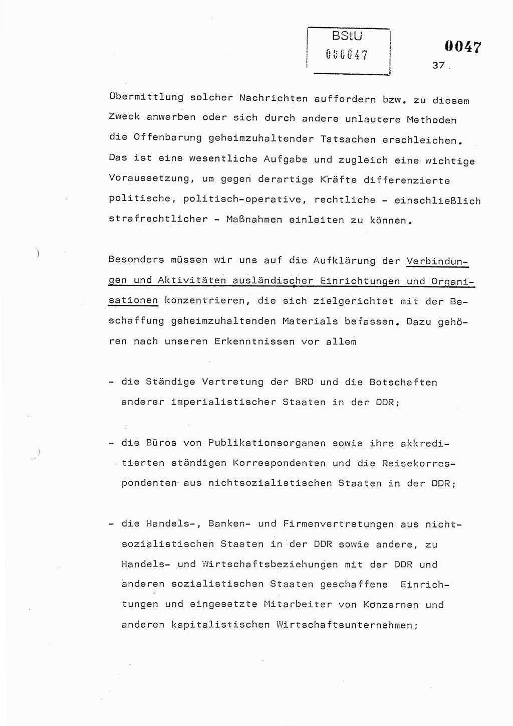 Referat des Genossen Minister (Generaloberst Erich Mielke) am 2. Beratungstag der zentralen Dienstkonferenz am 5.-6.7.1979, Zum 3. Strafrechtsänderungsgesetz sowie zu den Änderungen des Paß- und Ausländerrechts bzw. zoll- und devisenrechtlicher Bestimmungen der DDR [Ministerium für Staatssicherheit (MfS), Deutsche Demokratische Republik (DDR), Der Minister], Berlin 1979, Seite 37 (Ref. DK 2. Ber.-Tg. DDR MfS Min. /79 1979, S. 37)