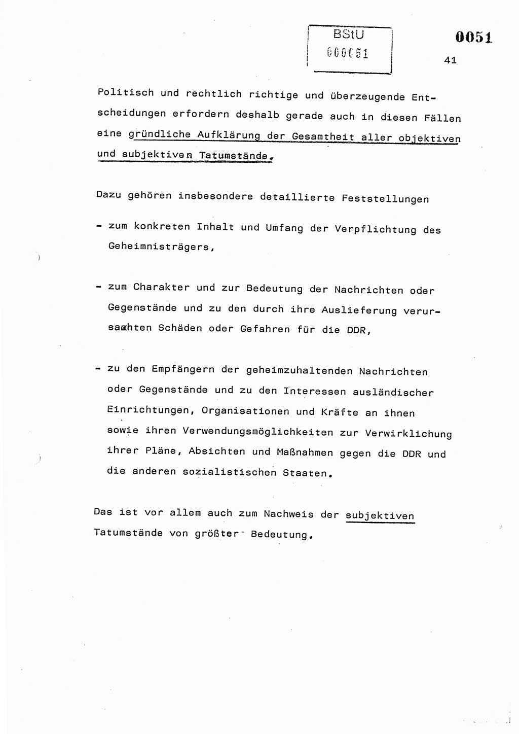 Referat des Genossen Minister (Generaloberst Erich Mielke) am 2. Beratungstag der zentralen Dienstkonferenz am 5.-6.7.1979, Zum 3. Strafrechtsänderungsgesetz sowie zu den Änderungen des Paß- und Ausländerrechts bzw. zoll- und devisenrechtlicher Bestimmungen der DDR [Ministerium für Staatssicherheit (MfS), Deutsche Demokratische Republik (DDR), Der Minister], Berlin 1979, Seite 41 (Ref. DK 2. Ber.-Tg. DDR MfS Min. /79 1979, S. 41)